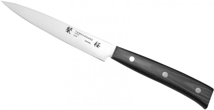 JAPOŃSKIE NOŻE RĘCZNIE KUTE Tamahagane Sakura Nóż uniwersalny 12cm SNS-1132