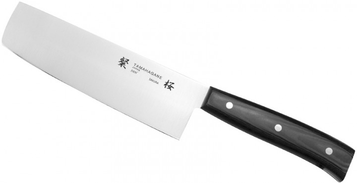 JAPOŃSKIE NOŻE RĘCZNIE KUTE Tamahagane Sakura Nóż Nakiri 16cm SNS-1116