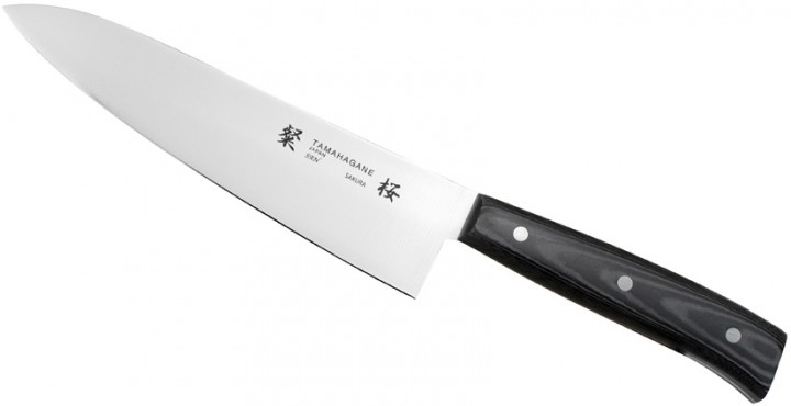 JAPOŃSKIE NOŻE RĘCZNIE KUTE Tamahagane Sakura Nóż Szefa 18cm SNS-1127