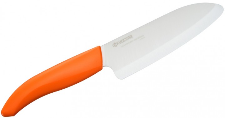 KYOCERA JAPAN FK Colour Ceramiczny Nóż Santoku 14cm Orange FK-140WH-OR