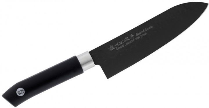 JAPOŃSKIE NOŻE Satake Sword Smith Black Nóż Santoku 17cm 805-735