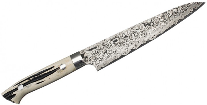 JAPOŃSKIE NOŻE RĘCZNIE KUTE Takeshi Saji WBB Ręcznie kuty Nóż Uniwersalny 13cm R-2 HB-452