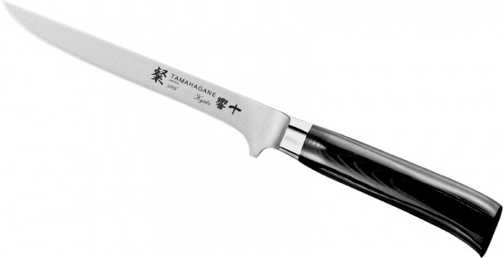 JAPOŃSKIE NOŻE RĘCZNIE KUTE Tamahagane Kyoto VG-5 Nóż do wykrawania elastyczny 16 cm SNK-1120